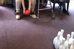 Bowling at our care home in Chesterfield