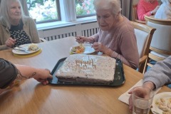 birthday celebrations at Charnley House care home in Hyde