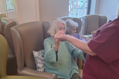 Singing and dancing at Charnley House care home in Hyde