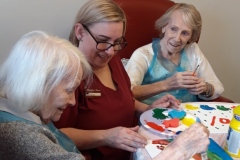 painting canvases at care home Hyde