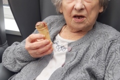 Celebrating ice cream day at Charnley House care home in Hyde
