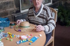 making Easter bonnets - residential nursing home Chesterfield