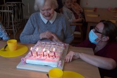 Birthday celebrations for Meg at care home in Hyde