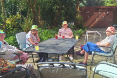 Sitting in the sun at care home Hyde