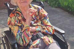 Sitting in the sun at care home Hyde