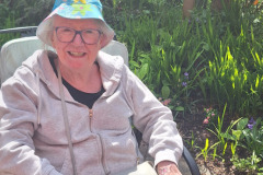 Sitting in the sun at care home Hyde