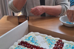 VE Day cake decorating