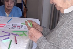 Christmas colouring at old people's home in Hyde
