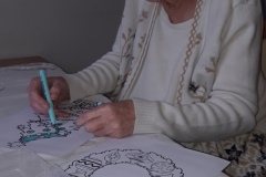 Christmas colouring at old people's home in Hyde