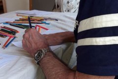 Colouring in for our hand tree at residential home Hyde