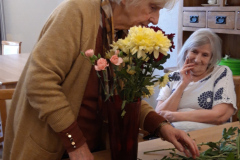 Flower arranging at Charnley House care home in Hyde