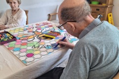 Colouring at Charnley House care home in Manchester