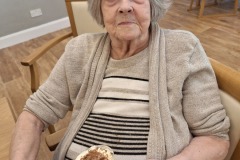 Making trifles at Charnley House care home in Hyde, Greater Manchester