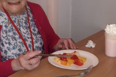 Ice cream milkshakes and fresh fruit for the residents at care home in Hyde