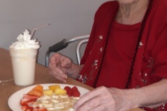 Ice cream milkshakes and fresh fruit for the residents at care home in Hyde