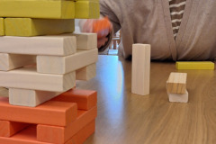 Residents playing Jenga