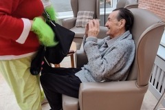 The Grinch comes to visit Charnley House care home in Hyde, Greater Manchester