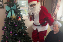Santa visiting residents at Rotherwood care home.