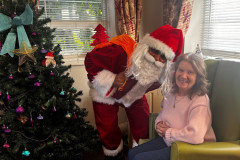 Santa visiting residents at Rotherwood care home.