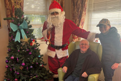 Santa visiting residents at Rotherwood care home.