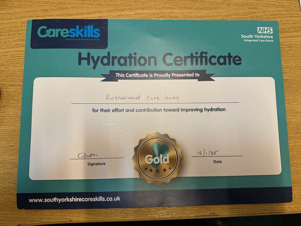 Gold Hydration Certificate